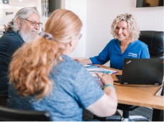 Senior couple meeting with a Fidelis agent